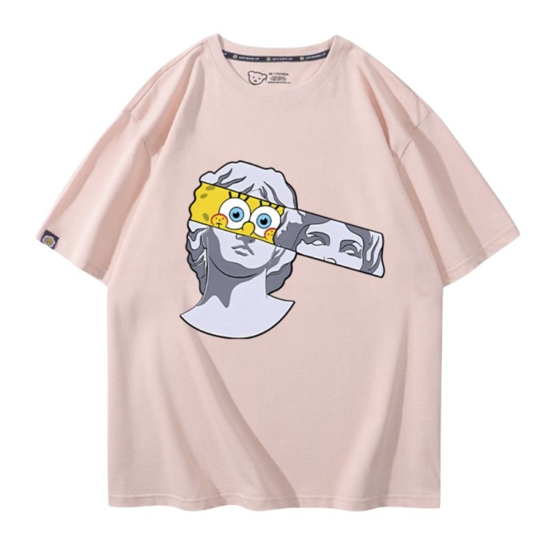 画像5: SpongeBob＆ plaster co-branded round neck Tshirts ユニセックス 男女兼用 スポンジボブ &レプリカ Tシャツ (5)
