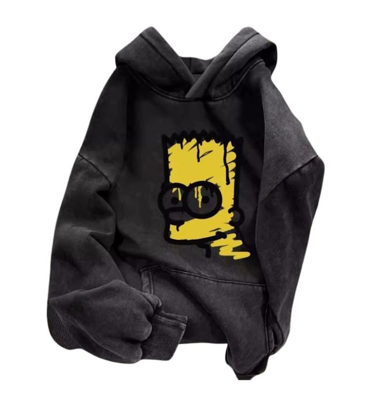 画像2: Unisex Bart Simpson Vintage Style Hoodie Sweatshirt Jacket　ユニセックス男女兼用バートシンプソンヴィンテージスタイフーディスウェットシャツジャケットパーカー  (2)