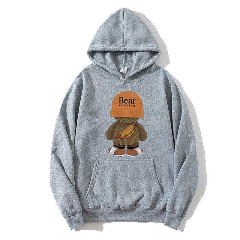 画像2: Unisex BEAR cap Hoodie Sweatshirt Jacket　ユニセックス男女兼用キャップベアフーディスウェットシャツジャケットパーカー  (2)