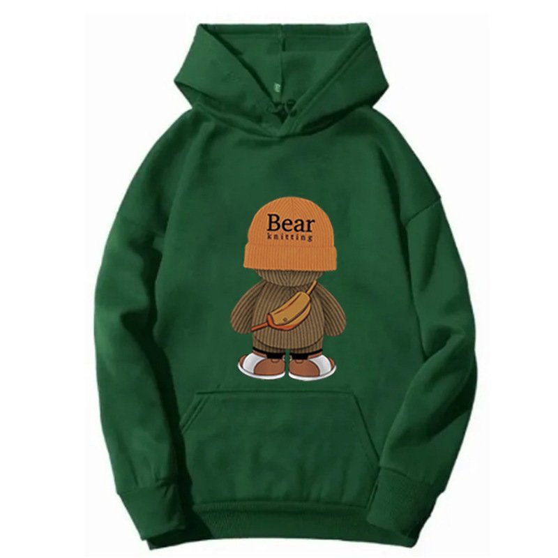 画像6: Unisex BEAR cap Hoodie Sweatshirt Jacket　ユニセックス男女兼用キャップベアフーディスウェットシャツジャケットパーカー  (6)