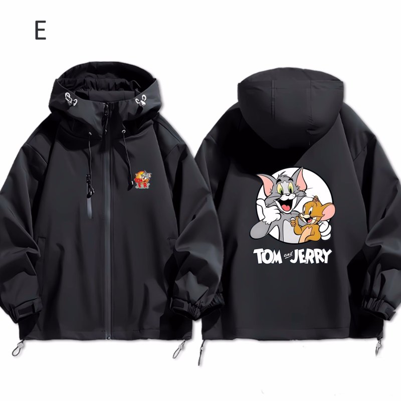 画像6: Unisex Tom and Jerry Hoodie Windbreaker Jacket ユニセックス 男女兼用トムとジェリーフーディウインドブレーカージャケット (6)