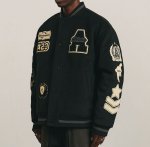 画像4: Unisex ANTIDOTE emblem  embroidered stadium jacket Blouson  ユニセックス 男女兼用ANTIDOTE刺繍エンブレムスタジャン スタジアムジャンパー ジャケット (4)
