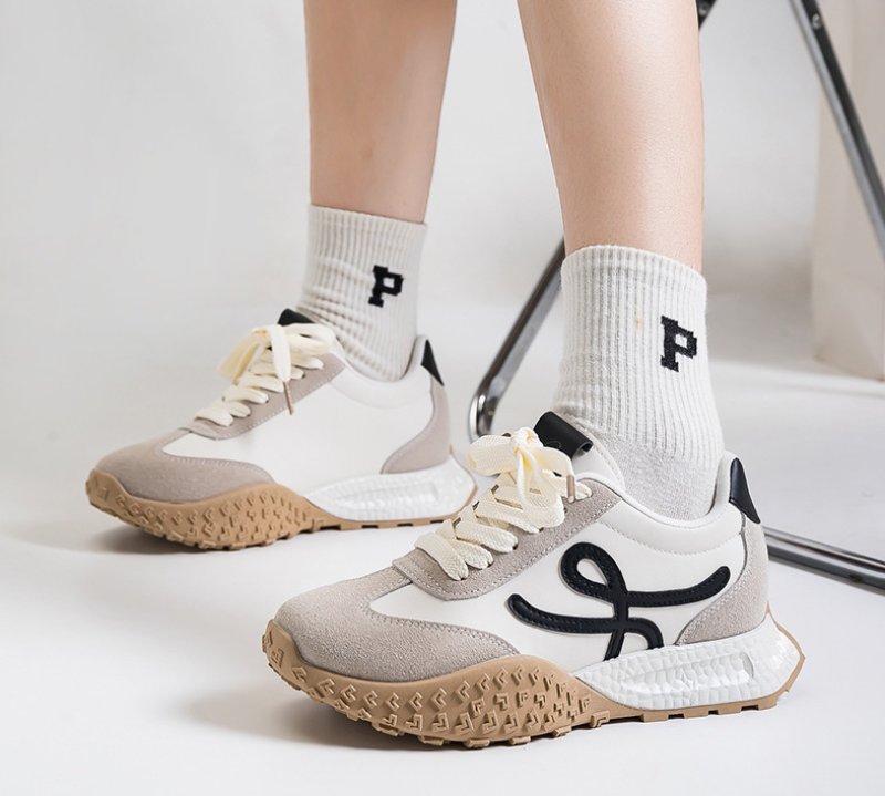 画像10: Women's high insole platform lace-up sneakers shoes   ウーマンハイインソール厚底レースアップスニーカー (10)