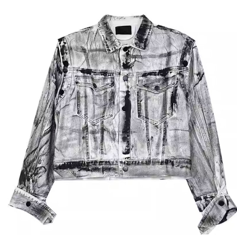 画像1: Optical illusion denim denim jacket with detachable sleeves ユニセックス 男女兼用 だまし絵スタイル デニムGジャン袖取り外し可能 (1)