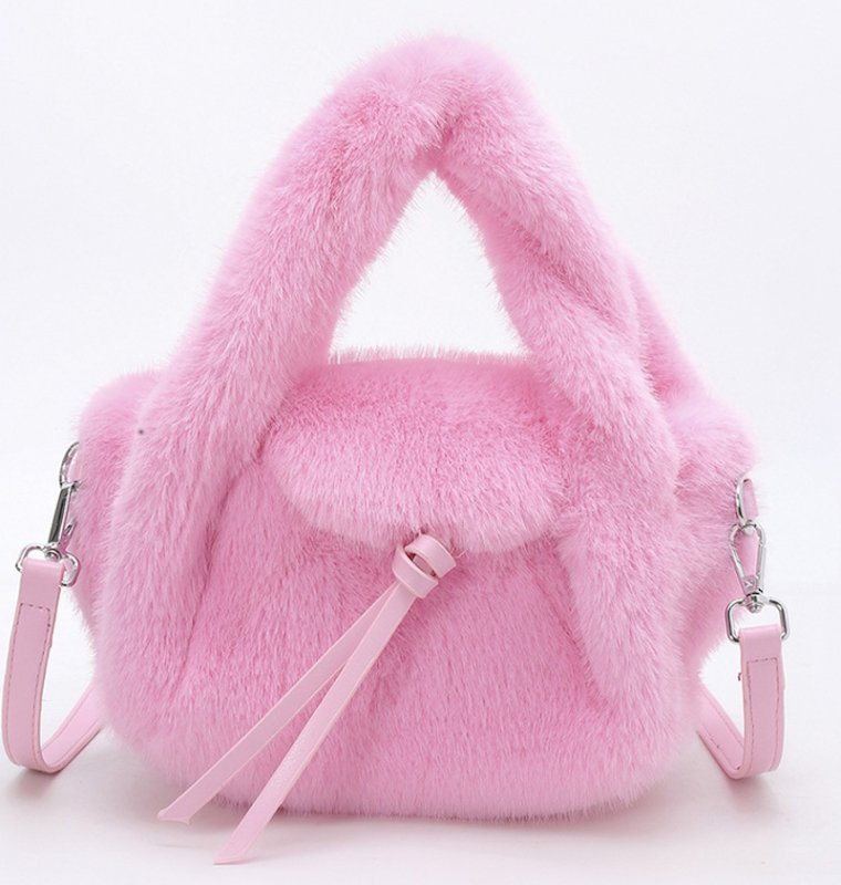 画像5: Fluffy fur tote shoulder and crossbody bag　モコモコファートートショルダークロスボディバッグ (5)