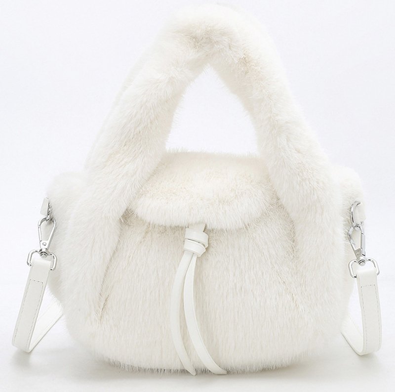 画像2: Fluffy fur tote shoulder and crossbody bag　モコモコファートートショルダークロスボディバッグ (2)