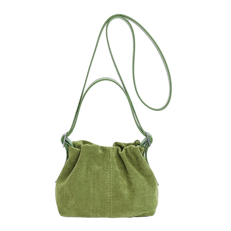 画像3: Suede Drawstring Bucket Mini Tote Shoulder Crossbody Bag　スエードローストリングバケットミニトートショルダークロスボディポシェットバッグ (3)