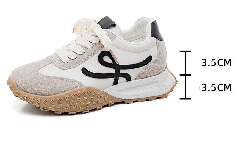 画像8: Women's high insole platform lace-up sneakers shoes   ウーマンハイインソール厚底レースアップスニーカー (8)