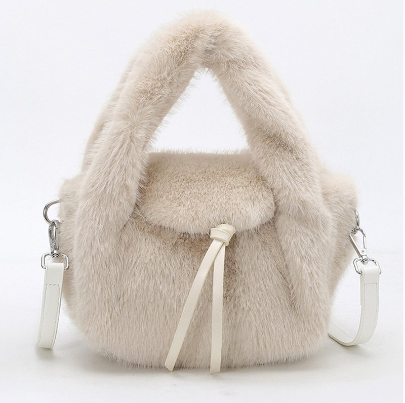画像3: Fluffy fur tote shoulder and crossbody bag　モコモコファートートショルダークロスボディバッグ (3)