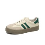 画像3: Unisex Thick-soled two-line leather lace-up sneakers　男女兼用 ユニセックス厚底2本ラインレザーレースアップ  スニーカー (3)