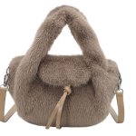 画像1: Fluffy fur tote shoulder and crossbody bag　モコモコファートートショルダークロスボディバッグ (1)
