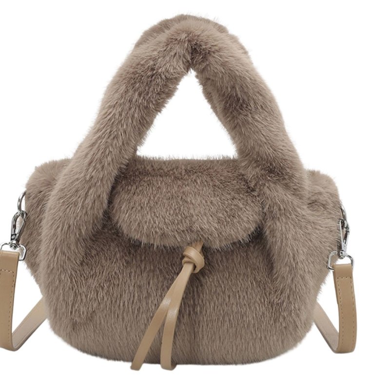 画像1: Fluffy fur tote shoulder and crossbody bag　モコモコファートートショルダークロスボディバッグ (1)