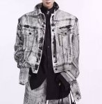 画像2: Optical illusion denim denim jacket with detachable sleeves ユニセックス 男女兼用 だまし絵スタイル デニムGジャン袖取り外し可能 (2)