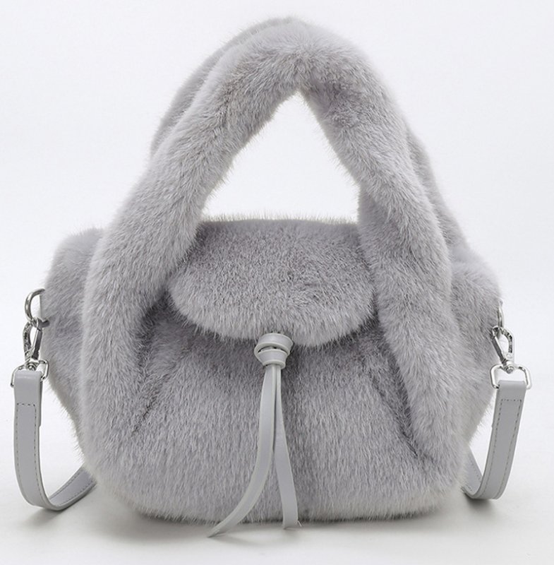 画像7: Fluffy fur tote shoulder and crossbody bag　モコモコファートートショルダークロスボディバッグ (7)