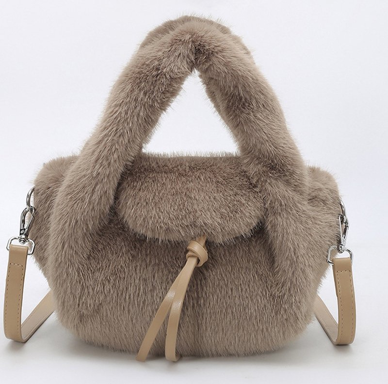 画像9: Fluffy fur tote shoulder and crossbody bag　モコモコファートートショルダークロスボディバッグ (9)