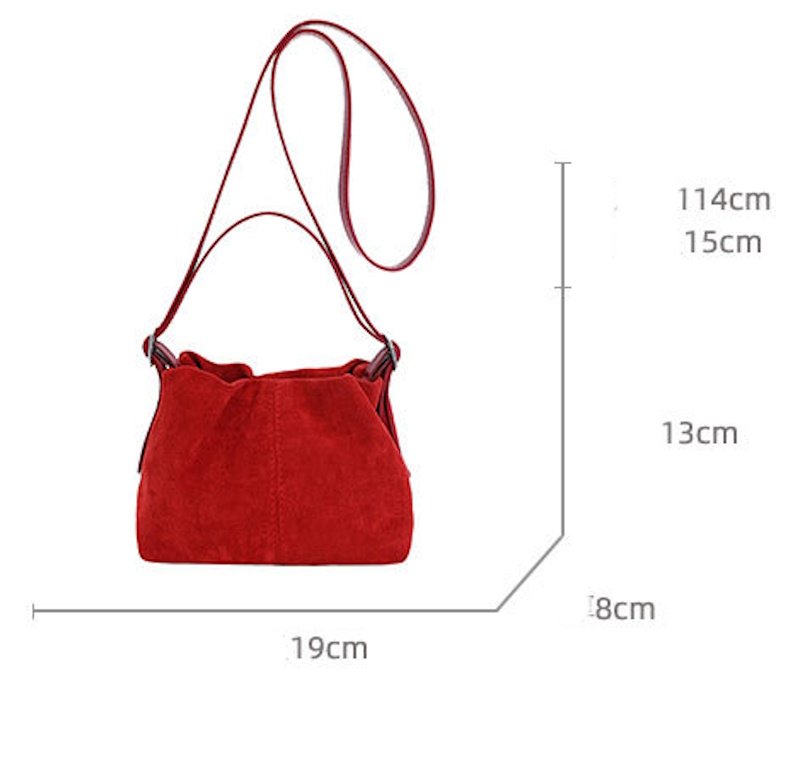 画像11: Suede Drawstring Bucket Mini Tote Shoulder Crossbody Bag　スエードローストリングバケットミニトートショルダークロスボディポシェットバッグ (11)
