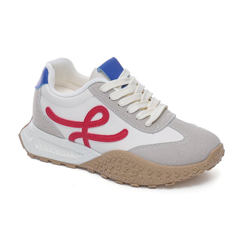 画像4: Women's high insole platform lace-up sneakers shoes   ウーマンハイインソール厚底レースアップスニーカー (4)