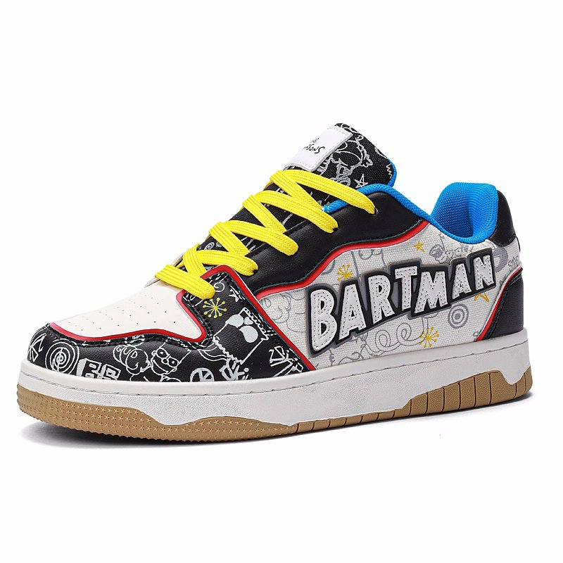 画像1: Unisex Simpson Family Platform Lace-Up Sneakers　男女兼用 ユニセックス厚底シンプソンファミリーシンプソンズレザーレースアップ  スニーカー (1)