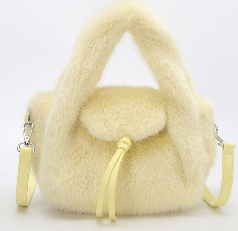 画像4: Fluffy fur tote shoulder and crossbody bag　モコモコファートートショルダークロスボディバッグ (4)