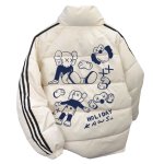 画像2: Unisex Kaws cold weather Down Jacket  Nuptse ユニセックス 男女兼用 防寒 肉厚 カウズ ダウン ジャケット ジャンパー ヌプシ ベンチコート (2)