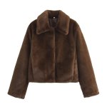 画像1:  fur lapel short jacket coat jacket  ユニセックスミンクファースタイルラペルショート丈ジャケットコート (1)