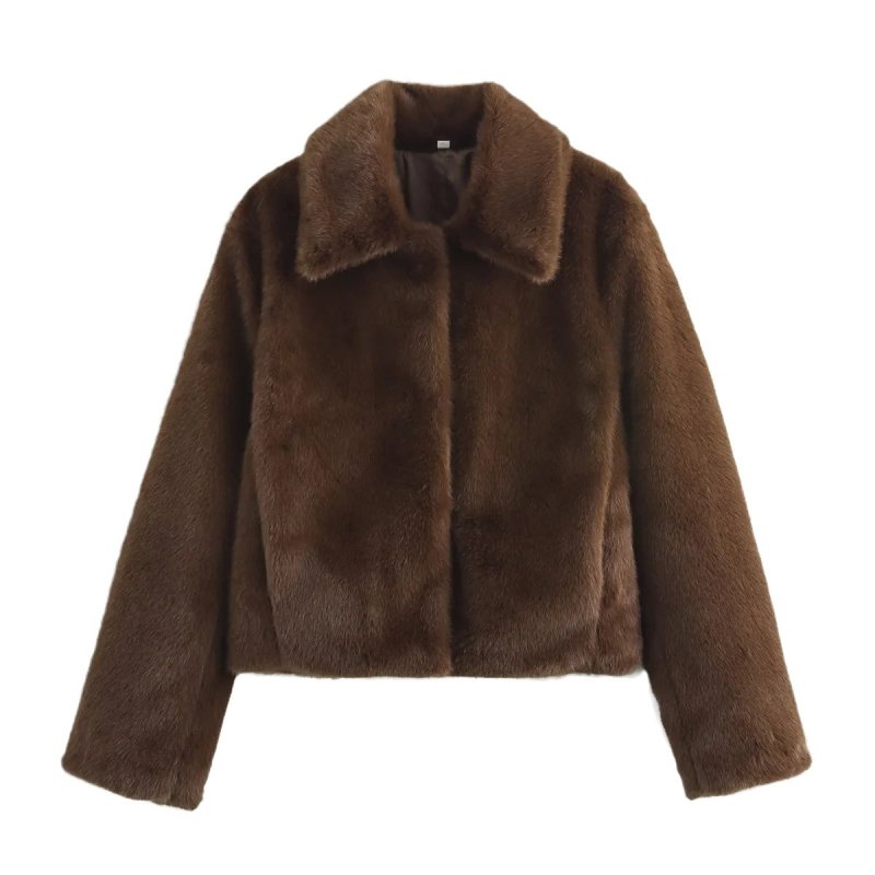 画像1:  fur lapel short jacket coat jacket  ユニセックスミンクファースタイルラペルショート丈ジャケットコート (1)