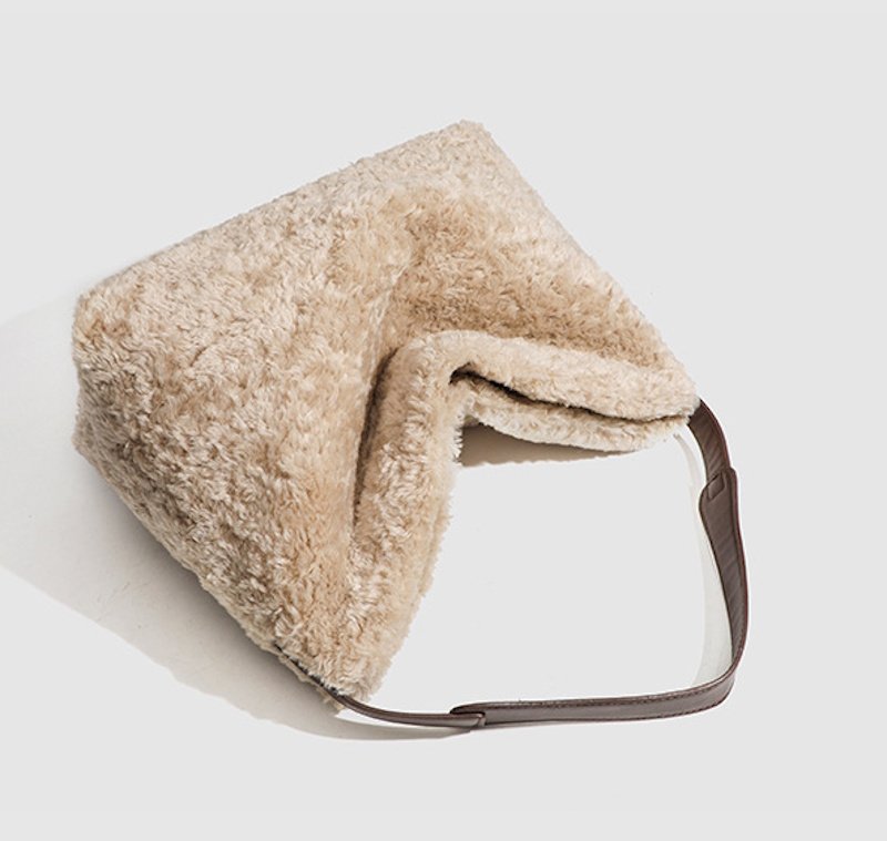 画像5: Fluffy wool one-shoulder tote bag　フワフワ羊毛ワンショルダートートショルダーバッグ (5)