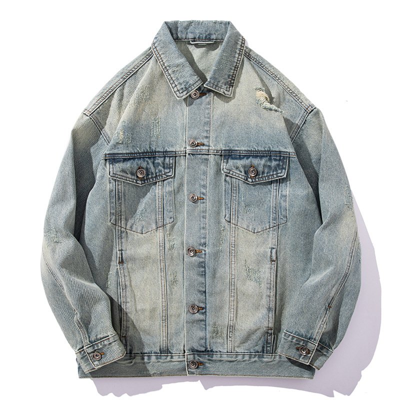 画像2: Message Letter Damaged Denim Jacket　ユニセックス 男女兼用 メッセージレターダメージウォッシュデニムGジャンジャケット (2)