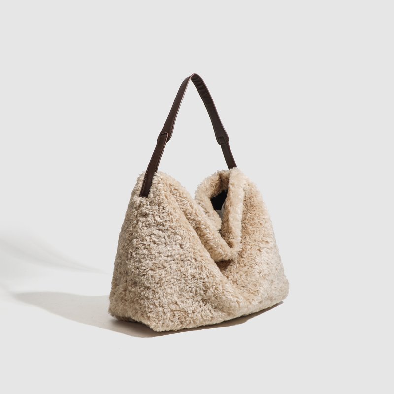 画像2: Fluffy wool one-shoulder tote bag　フワフワ羊毛ワンショルダートートショルダーバッグ (2)