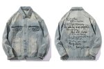 画像5: Message Letter Damaged Denim Jacket　ユニセックス 男女兼用 メッセージレターダメージウォッシュデニムGジャンジャケット (5)