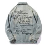 画像1: Message Letter Damaged Denim Jacket　ユニセックス 男女兼用 メッセージレターダメージウォッシュデニムGジャンジャケット (1)