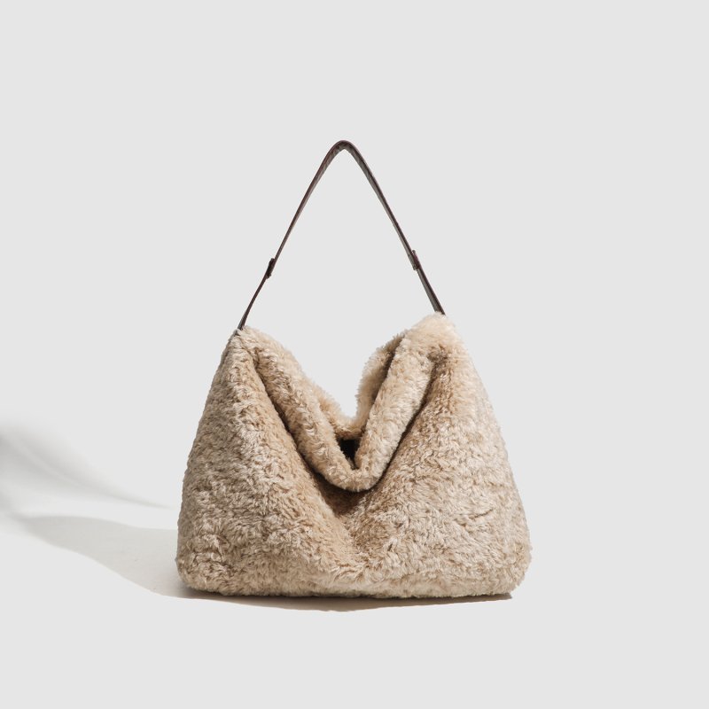 画像4: Fluffy wool one-shoulder tote bag　フワフワ羊毛ワンショルダートートショルダーバッグ (4)