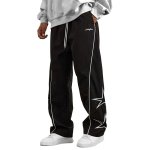 画像1:  Unisex Star Point Casual Wide Leg Pants Nylon Pant ユニセックス 男女兼用スターポイントカジュアルワイドレッグパンツ (1)