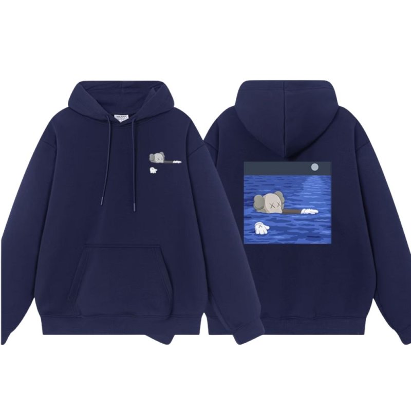 画像4: Swimming kaws Sesame Street hoodie Sweat Hoodie Shirts ユニセックス男女兼用 スイミング カウズ kaws Sesame Street フーディプリント スウェット パーカートレーナー (4)