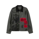 画像2: Girl Photo Print Swing Top Jacket Coat　ユニセックス 男女兼用ガールフォトプリントスイングトップジャケットコート (2)