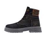 画像2: Unisex Denim lace-up high-top boots　男女兼用ユニセックスデニムレザーレースアップハイカットブーツマーティンブーツ (2)