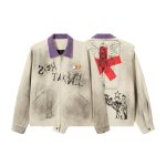 画像5: Dark Cross Graffiti Print Swing Top Jacket Coat　ユニセックス 男女兼用ダーククロス落書きプリントスイングトップジャケットコート (5)