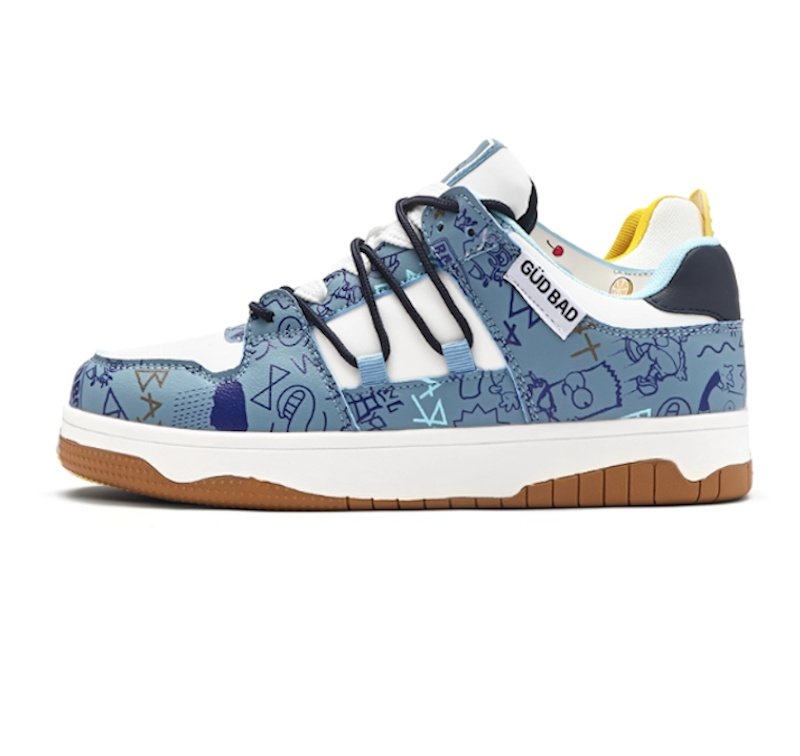 画像3: Unisex Leather The Simpsons Graffiti Lace-Up Sneakers　男女兼用 ユニセックスシンプソンズグラフィティレザーレースアップ スニーカー (3)