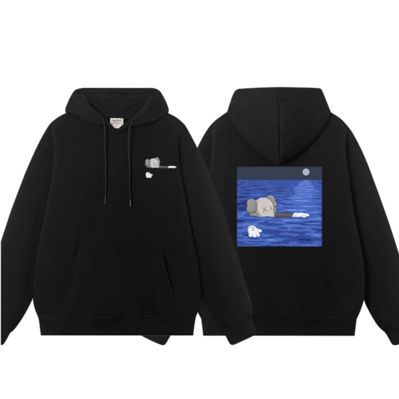 画像5: Swimming kaws Sesame Street hoodie Sweat Hoodie Shirts ユニセックス男女兼用 スイミング カウズ kaws Sesame Street フーディプリント スウェット パーカートレーナー (5)