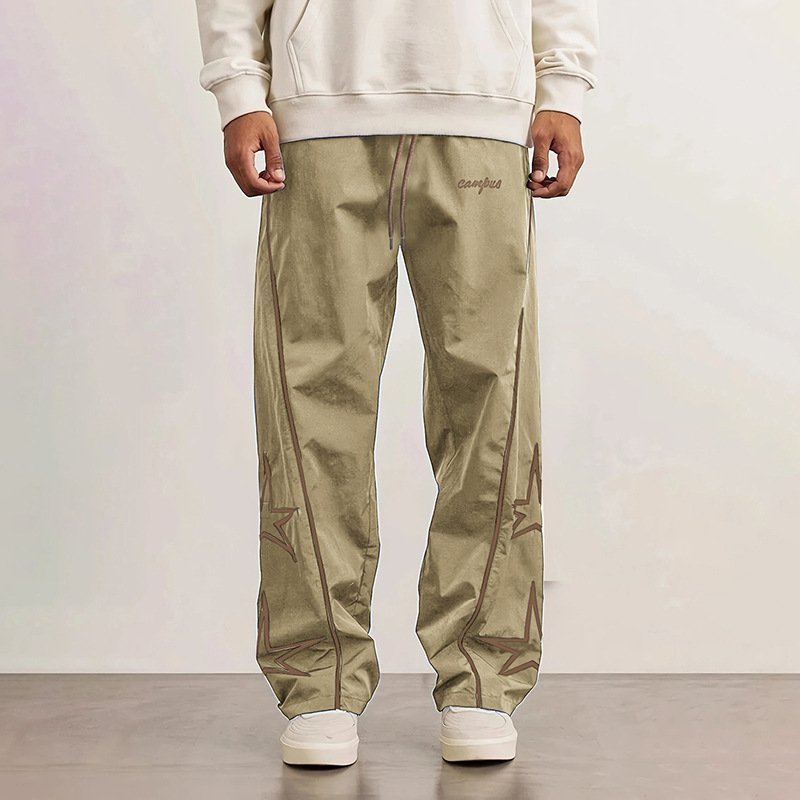 画像3:  Unisex Star Point Casual Wide Leg Pants Nylon Pant ユニセックス 男女兼用スターポイントカジュアルワイドレッグパンツ (3)