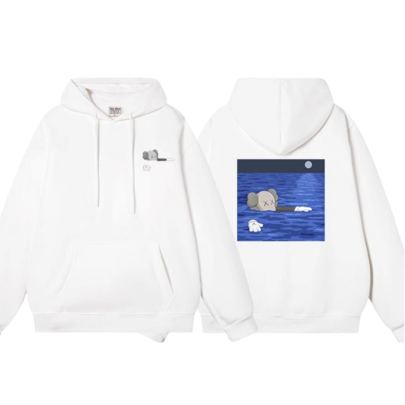 画像2: Swimming kaws Sesame Street hoodie Sweat Hoodie Shirts ユニセックス男女兼用 スイミング カウズ kaws Sesame Street フーディプリント スウェット パーカートレーナー (2)