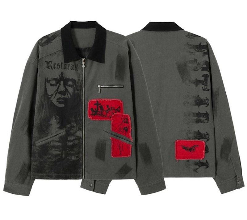 画像1: Girl Photo Print Swing Top Jacket Coat　ユニセックス 男女兼用ガールフォトプリントスイングトップジャケットコート (1)