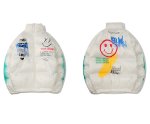 画像2: KAWS x Smile Graphic Paint Down Jacket Coat　ユニセックス 男女兼用カウズ×スマイルグラフィックペイント ダウンジャケットコート ジャンパー スタジャン  (2)