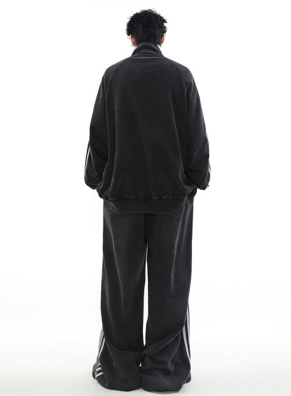 画像10: Unisex Men& Women MR 3Line Stand Collar Sweatsuit jacket and Pants Set  MR3ラインスタンドカラーハーフジップセットアップユニセックス男女兼用 ジャケット＆パンツセット (10)