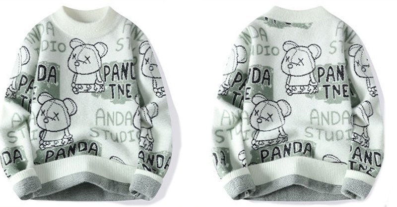 画像4: Unisex BE@RBRICK x KAWS knitted round neck sweater   男女兼用ベアブリック&カウズ編み込みラウンドネック厚手セーターニット (4)
