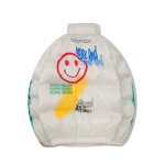 画像6: KAWS x Smile Graphic Paint Down Jacket Coat　ユニセックス 男女兼用カウズ×スマイルグラフィックペイント ダウンジャケットコート ジャンパー スタジャン  (6)