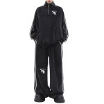 画像1: Unisex Men& Women MR 3Line Stand Collar Sweatsuit jacket and Pants Set  MR3ラインスタンドカラーハーフジップセットアップユニセックス男女兼用 ジャケット＆パンツセット (1)