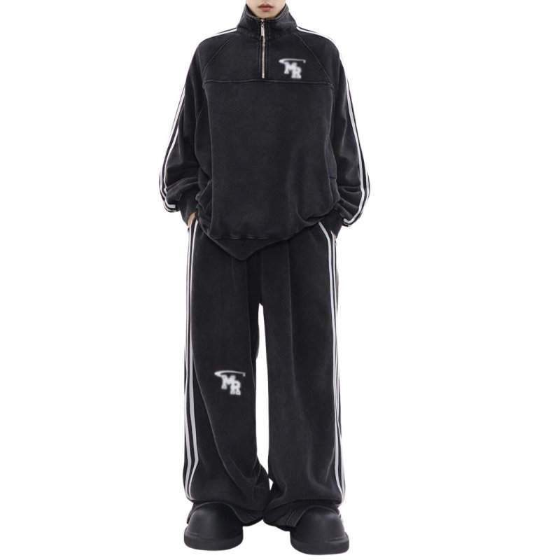 画像1: Unisex Men& Women MR 3Line Stand Collar Sweatsuit jacket and Pants Set  MR3ラインスタンドカラーハーフジップセットアップユニセックス男女兼用 ジャケット＆パンツセット (1)
