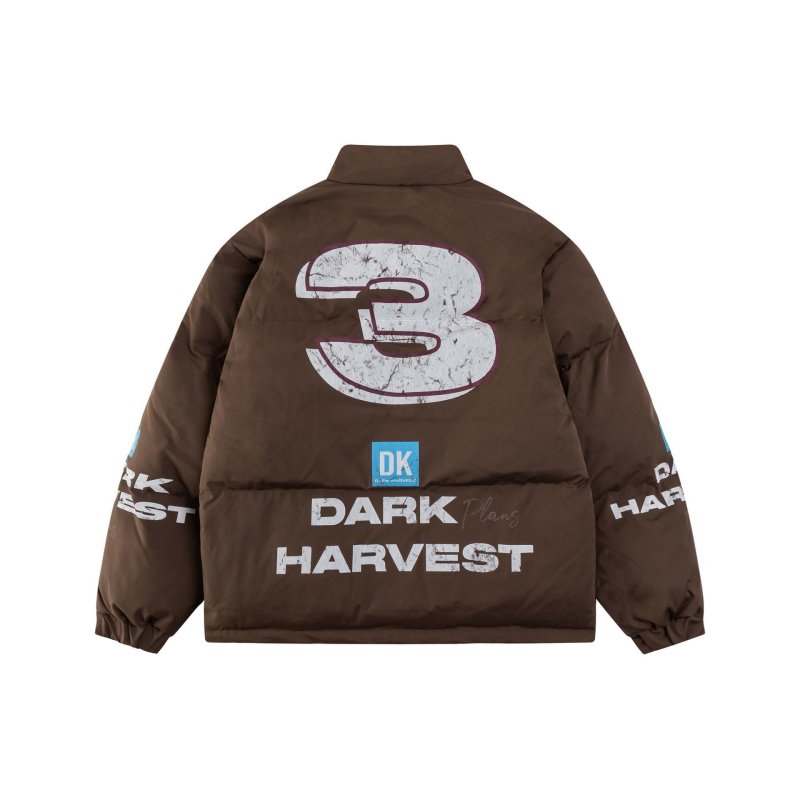 画像9: DARK HARVEST Alphabet Print Stand Collar Down Jacket　ユニセックス 男女兼用アルファベットレターペイント ダウンジャケットコート ジャンパー スタジャン  (9)