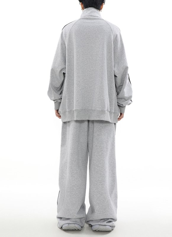 画像8: Unisex Men& Women MR 3Line Stand Collar Sweatsuit jacket and Pants Set  MR3ラインスタンドカラーハーフジップセットアップユニセックス男女兼用 ジャケット＆パンツセット (8)